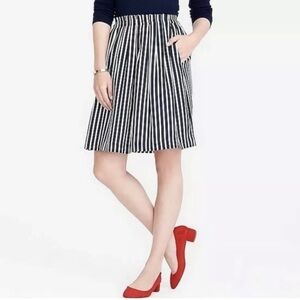 J. Crew Factory Pull-On Nautical Striped Skirt with Gathering at the Waist